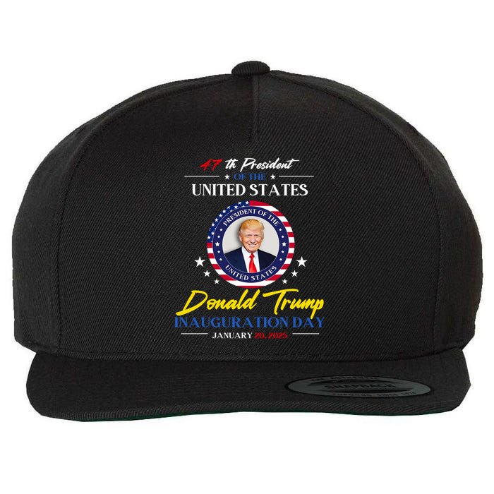 President Donald Trump Inauguration Day 2025 47th President Wool Snapback Cap