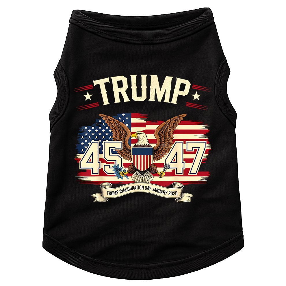 President Donald Trump Inauguration Day 2025 Memorabilia America Flag Design Doggie Tank