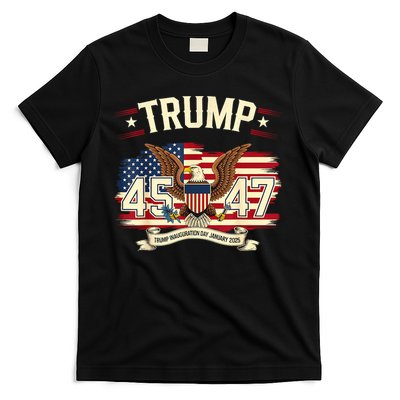 President Donald Trump Inauguration Day 2025 Memorabilia America Flag Design T-Shirt