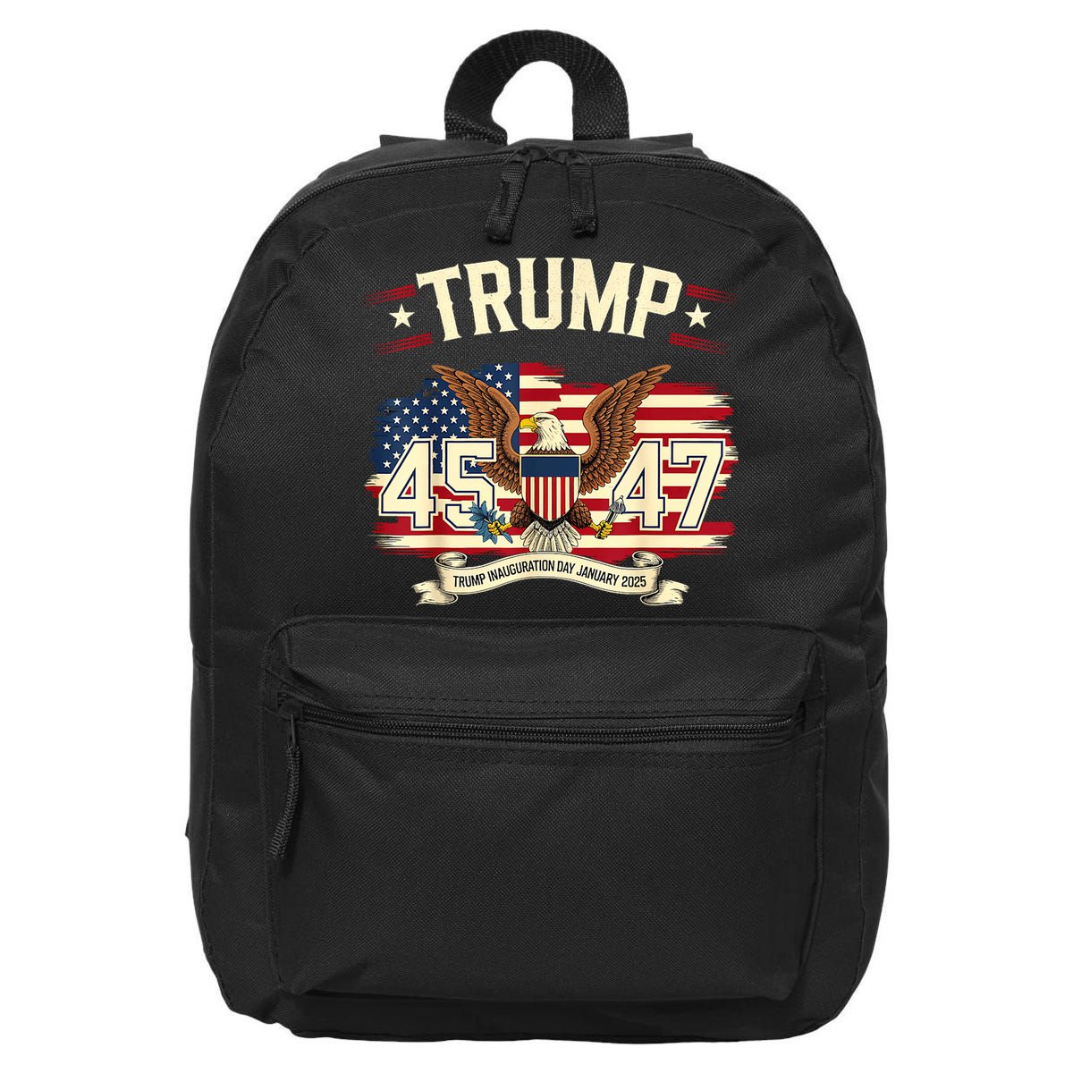 President Donald Trump Inauguration Day 2025 Memorabilia America Flag Design 16 in Basic Backpack