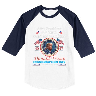 President Donald Trump Inauguration Day 2025 47th Usa Flag Baseball Sleeve Shirt