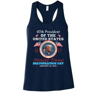 President Donald Trump Inauguration Day 2025 47th Usa Flag Women's Racerback Tank