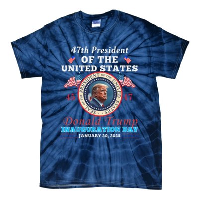 President Donald Trump Inauguration Day 2025 47th Usa Flag Tie-Dye T-Shirt