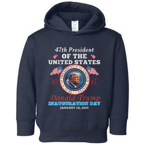 President Donald Trump Inauguration Day 2025 47th Usa Flag Toddler Hoodie