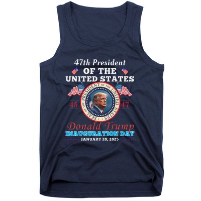 President Donald Trump Inauguration Day 2025 47th Usa Flag Tank Top