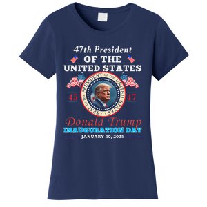 President Donald Trump Inauguration Day 2025 47th Usa Flag Women's T-Shirt