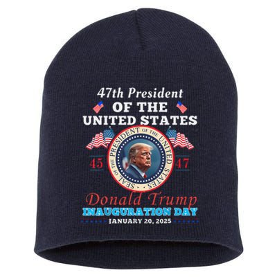 President Donald Trump Inauguration Day 2025 47th Usa Flag Short Acrylic Beanie