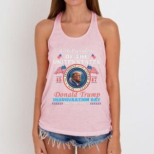 President Donald Trump Inauguration Day 2025 47th Usa Flag Women's Knotted Racerback Tank