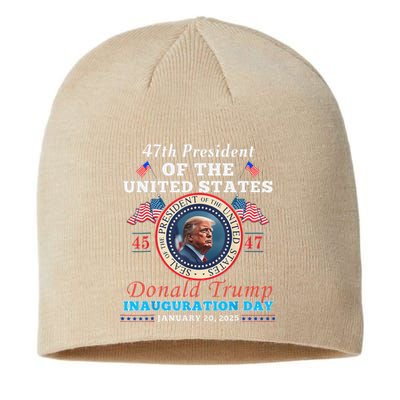 President Donald Trump Inauguration Day 2025 47th Usa Flag Sustainable Beanie