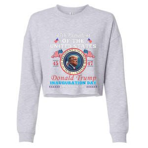 President Donald Trump Inauguration Day 2025 47th Usa Flag Cropped Pullover Crew