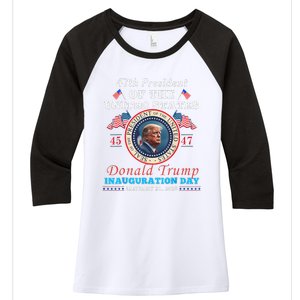 President Donald Trump Inauguration Day 2025 47th Usa Flag Women's Tri-Blend 3/4-Sleeve Raglan Shirt