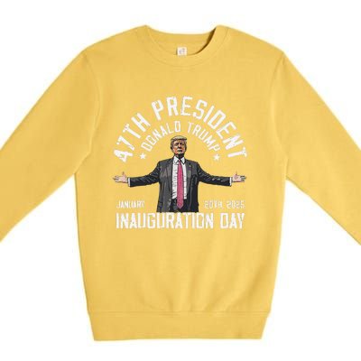 President Donald Trump Inauguration Day 2025 Memorabilia Premium Crewneck Sweatshirt