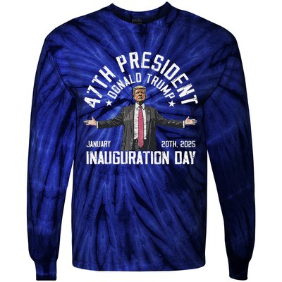 President Donald Trump Inauguration Day 2025 Memorabilia Tie-Dye Long Sleeve Shirt