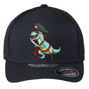 Pirate Dinosaur T Rex Funny Tyrannosaurus Halloween Flexfit Unipanel Trucker Cap