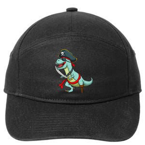 Pirate Dinosaur T Rex Funny Tyrannosaurus Halloween 7-Panel Snapback Hat