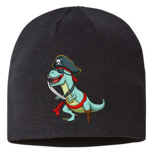 Pirate Dinosaur T Rex Funny Tyrannosaurus Halloween Sustainable Beanie