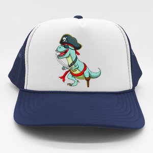 Pirate Dinosaur T Rex Funny Tyrannosaurus Halloween Trucker Hat