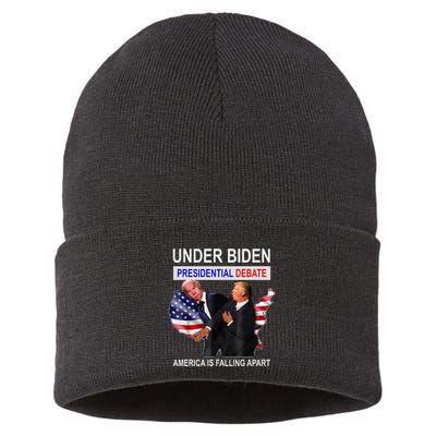 Presidential Debate Under Biden America Is Falling Apart Sustainable Knit Beanie