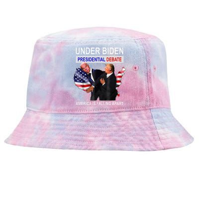 Presidential Debate Under Biden America Is Falling Apart Tie-Dyed Bucket Hat