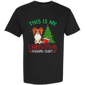 Papillon Dog Ugly Xmas Party This Is My Christmas Pajama Garment-Dyed Heavyweight T-Shirt