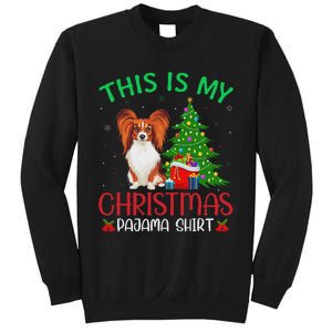 Papillon Dog Ugly Xmas Party This Is My Christmas Pajama Sweatshirt