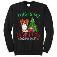 Papillon Dog Ugly Xmas Party This Is My Christmas Pajama Sweatshirt