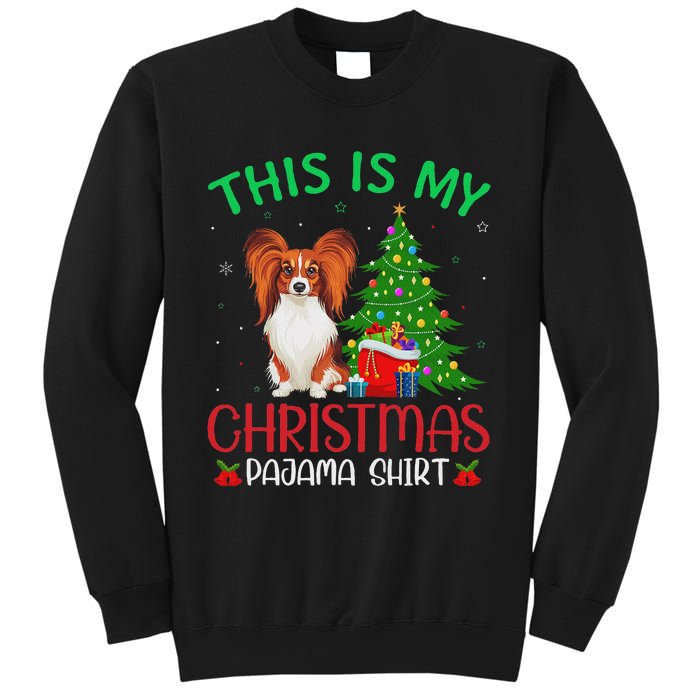 Papillon Dog Ugly Xmas Party This Is My Christmas Pajama Sweatshirt