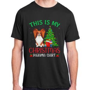 Papillon Dog Ugly Xmas Party This Is My Christmas Pajama Adult ChromaSoft Performance T-Shirt