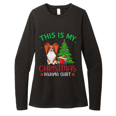 Papillon Dog Ugly Xmas Party This Is My Christmas Pajama Womens CVC Long Sleeve Shirt