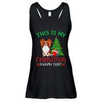 Papillon Dog Ugly Xmas Party This Is My Christmas Pajama Ladies Essential Flowy Tank