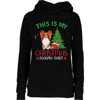 Papillon Dog Ugly Xmas Party This Is My Christmas Pajama Womens Funnel Neck Pullover Hood