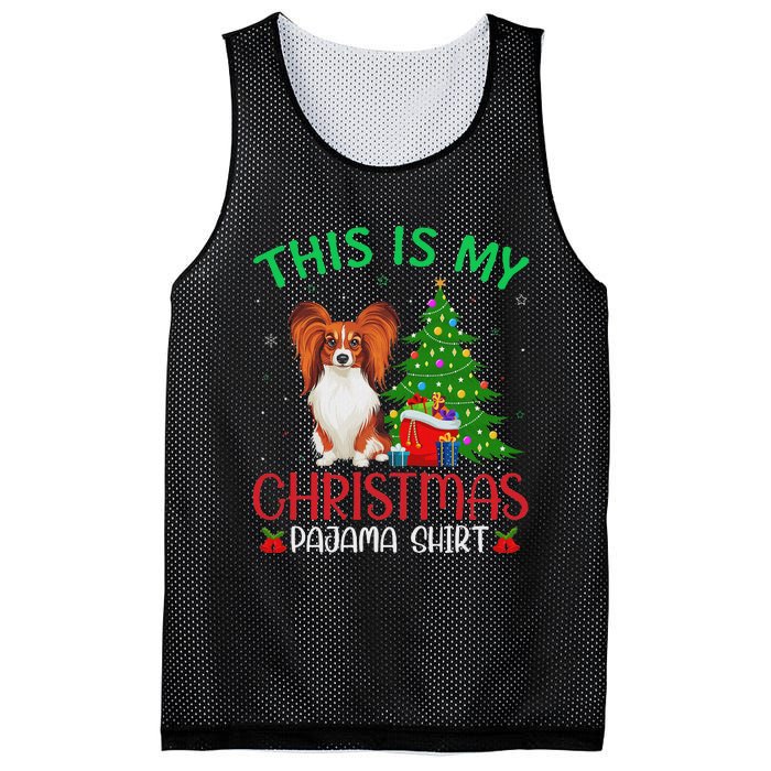 Papillon Dog Ugly Xmas Party This Is My Christmas Pajama Mesh Reversible Basketball Jersey Tank