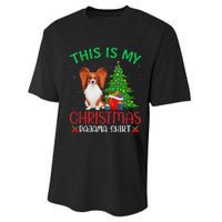 Papillon Dog Ugly Xmas Party This Is My Christmas Pajama Performance Sprint T-Shirt