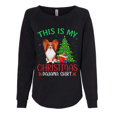 Papillon Dog Ugly Xmas Party This Is My Christmas Pajama Womens California Wash Sweatshirt