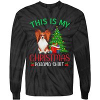 Papillon Dog Ugly Xmas Party This Is My Christmas Pajama Tie-Dye Long Sleeve Shirt