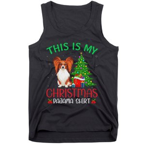 Papillon Dog Ugly Xmas Party This Is My Christmas Pajama Tank Top