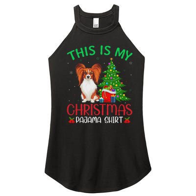 Papillon Dog Ugly Xmas Party This Is My Christmas Pajama Women's Perfect Tri Rocker Tank