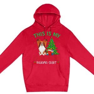 Papillon Dog Ugly Xmas Party This Is My Christmas Pajama Premium Pullover Hoodie