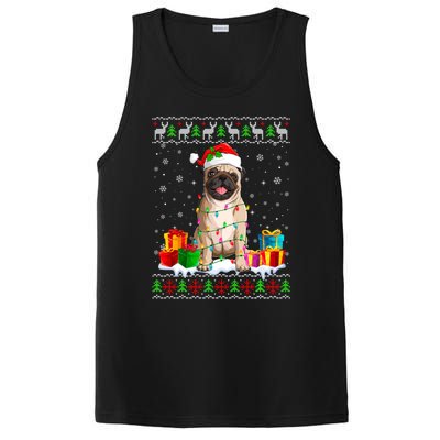 Pug Dog Ugly Christmas Santa Hat Xmas Dog Lover Gift PosiCharge Competitor Tank