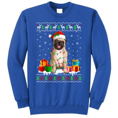 Pug Dog Ugly Christmas Santa Hat Xmas Dog Lover Gift Sweatshirt