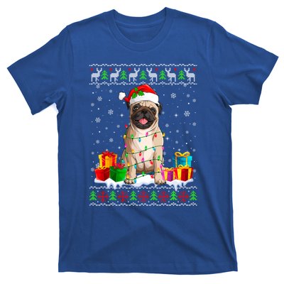 Pug Dog Ugly Christmas Santa Hat Xmas Dog Lover Gift T-Shirt