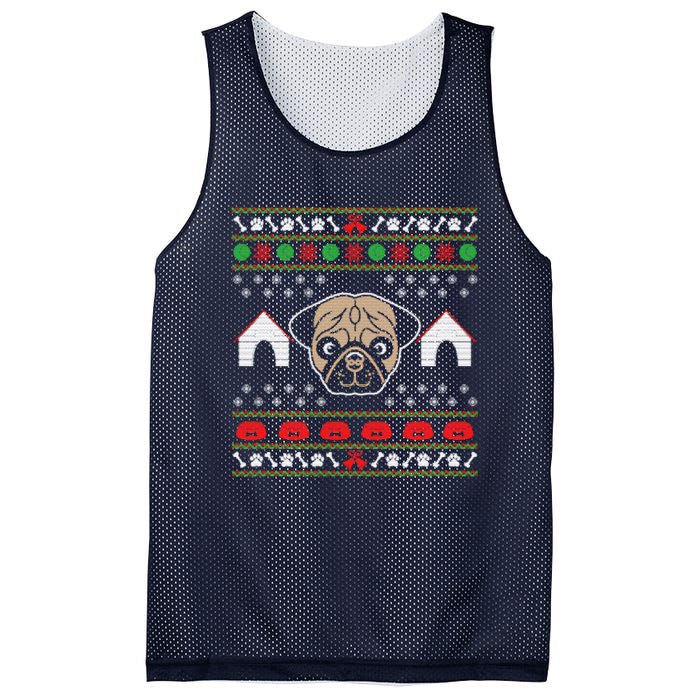 Pug Dog Ugly Christmas Mesh Reversible Basketball Jersey Tank