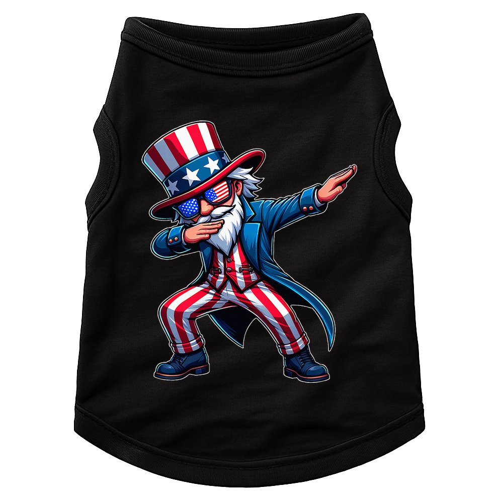 Patriotic Dabbing Uncle Sam Usa 4th Of July Doggie Tank