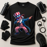 Patriotic Dabbing Uncle Sam Usa 4th Of July Cooling Performance Crew T-Shirt
