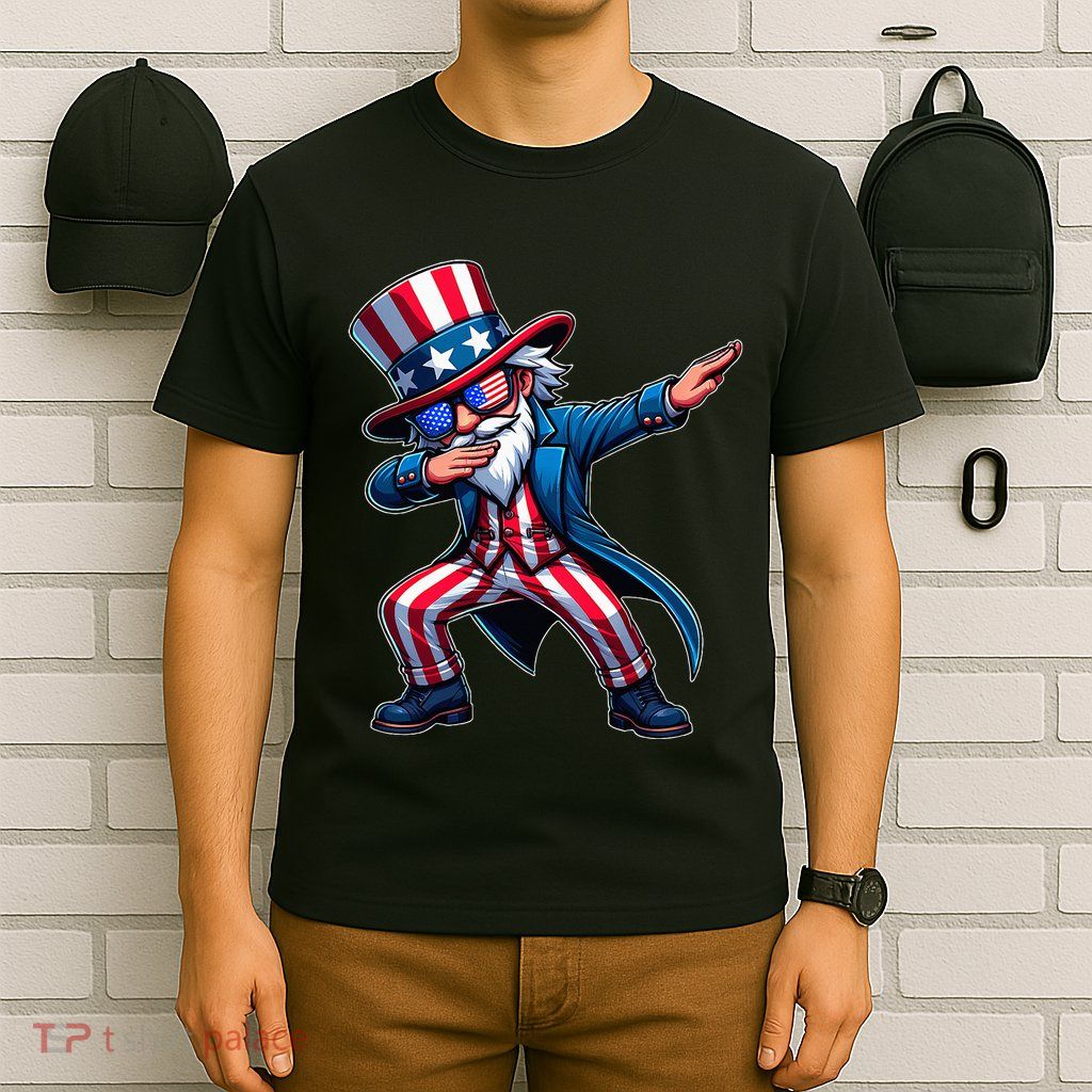 Patriotic Dabbing Uncle Sam Usa 4th Of July T-Shirt