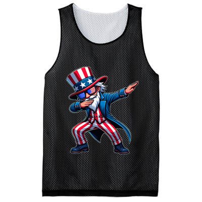 Patriotic Dabbing Uncle Sam Usa 4th Of July Mesh Reversible Basketball Jersey Tank