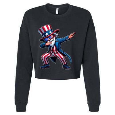 Patriotic Dabbing Uncle Sam Usa 4th Of July Cropped Pullover Crew