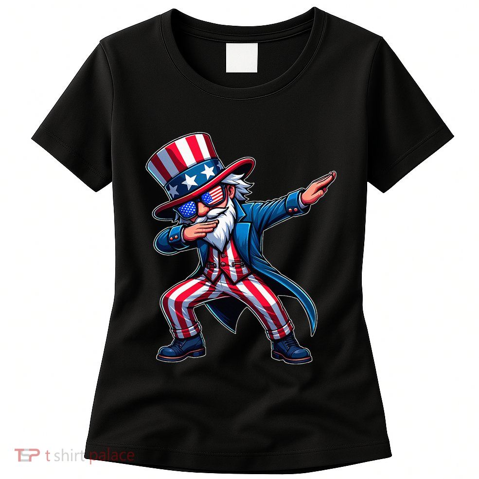 Patriotic Dabbing Uncle Sam Usa 4th Of July Womens T-Shirt
