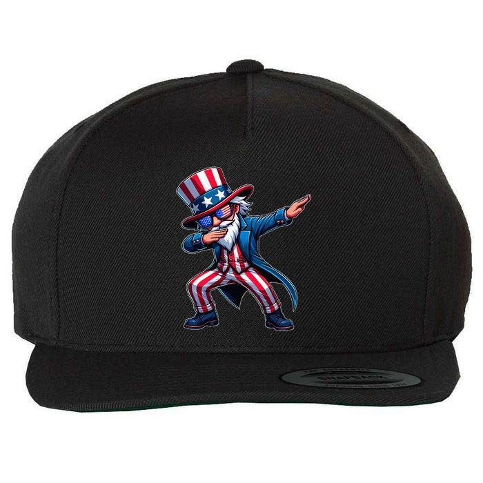 Patriotic Dabbing Uncle Sam Usa 4th Of July Wool Snapback Cap