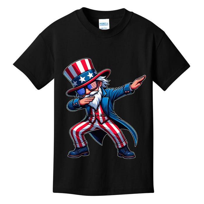 Patriotic Dabbing Uncle Sam Usa 4th Of July Kids T-Shirt